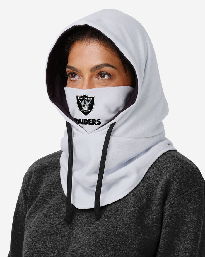 Las Vegas Raiders White Drawstring Hooded Gaiter FOCO - FOCO.com