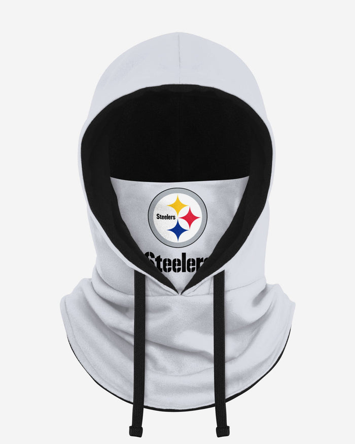 Pittsburgh Steelers White Drawstring Hooded Gaiter FOCO - FOCO.com