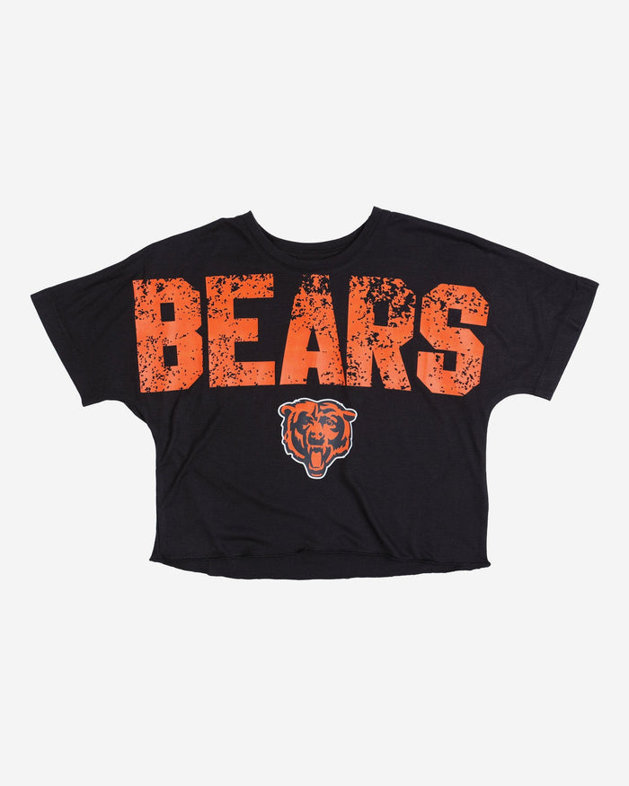 Chicago Bears Womens Distressed Wordmark Crop Top FOCO - FOCO.com