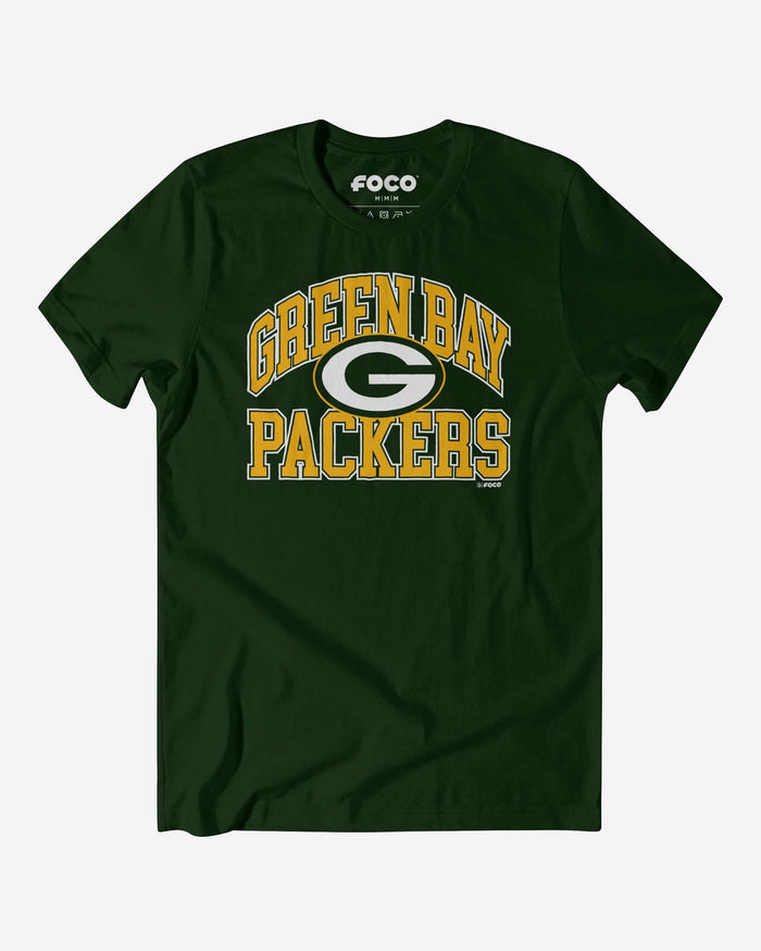 Green Bay Packers Arched Wordmark T-Shirt FOCO Forest S - FOCO.com