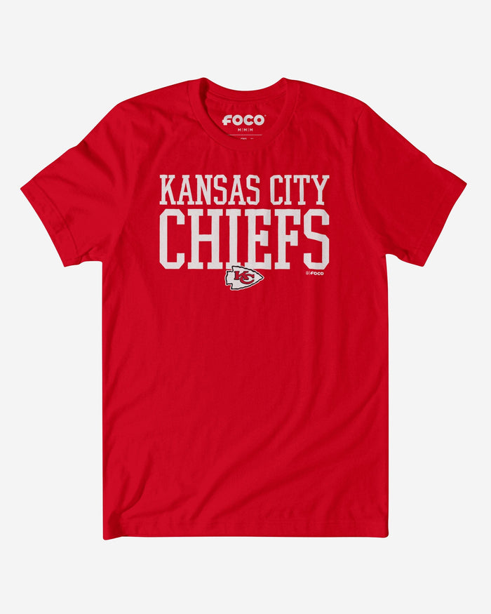 Kansas City Chiefs Bold Wordmark T-Shirt FOCO Red S - FOCO.com