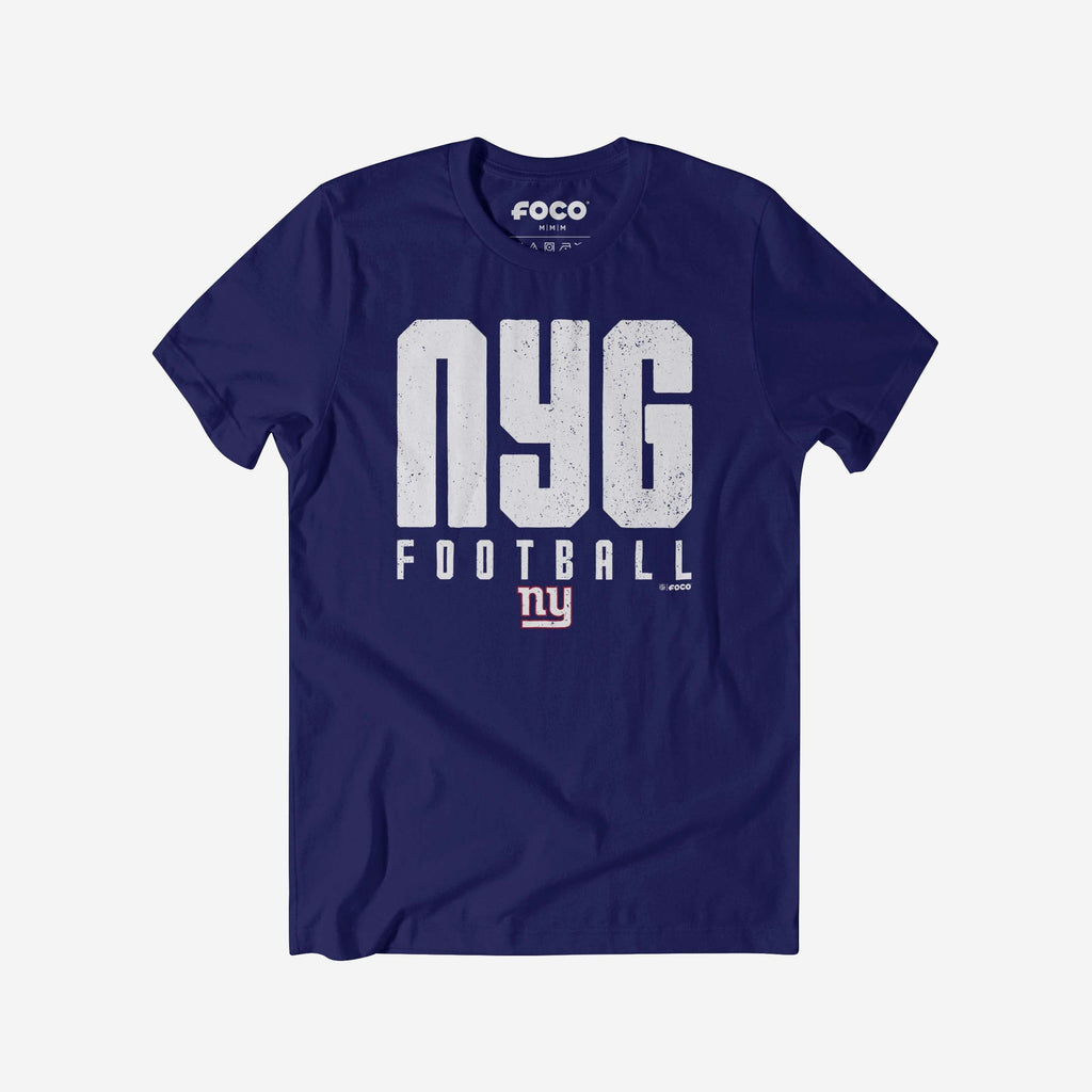 New York Giants City Initial Wordmark T-Shirt FOCO S - FOCO.com