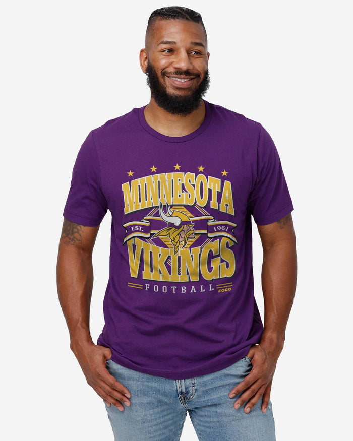 Minnesota Vikings Established Banner T-Shirt FOCO - FOCO.com