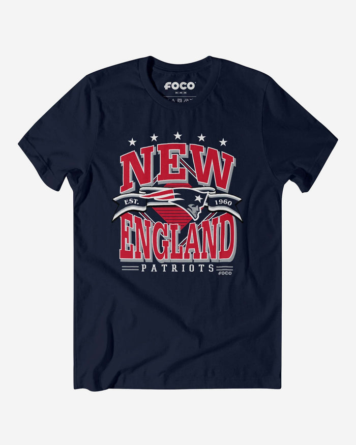 New England Patriots Established Banner T-Shirt FOCO Navy S - FOCO.com