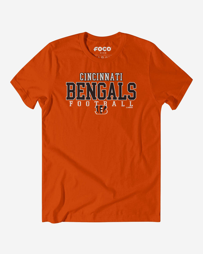 Cincinnati Bengals Football Wordmark T-Shirt FOCO Team Orange S - FOCO.com