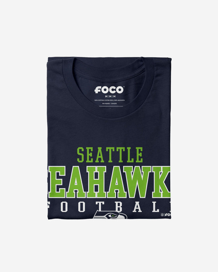 Seattle Seahawks Wordmark Short Sleeve Flannel Shirt by FOCO