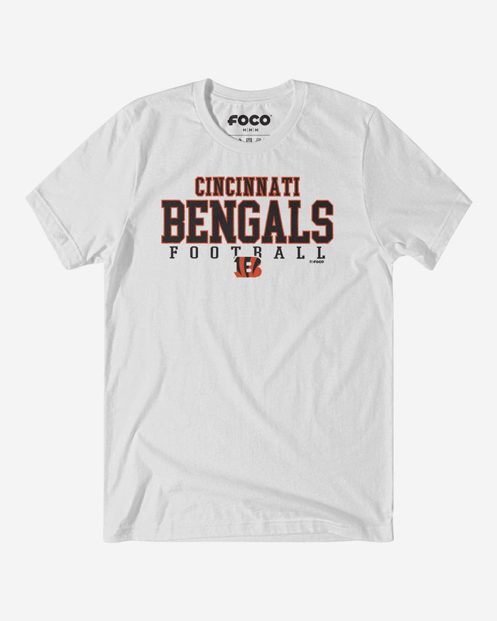 Cincinnati Bengals Football Wordmark T-Shirt FOCO White S - FOCO.com