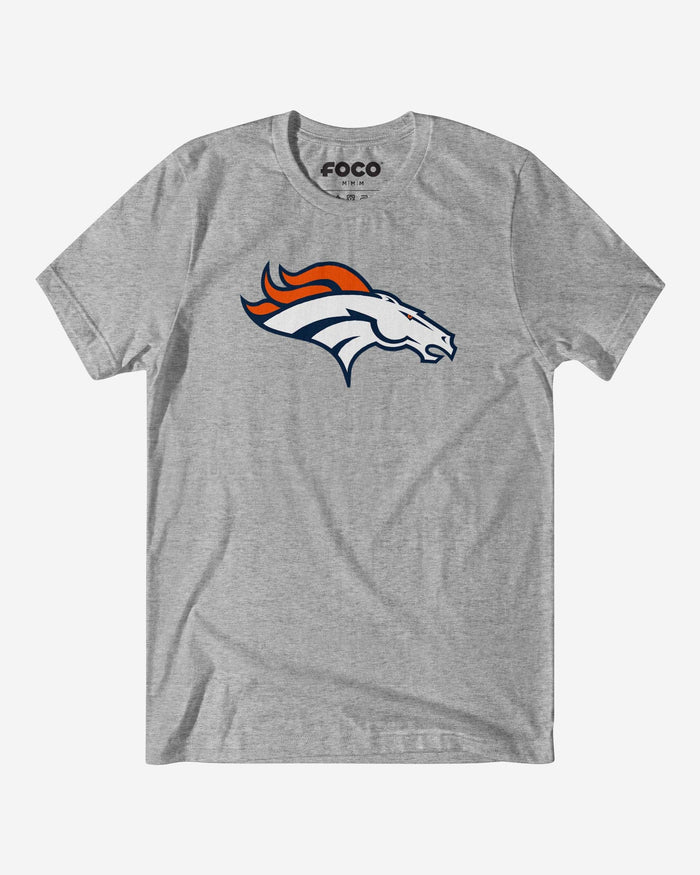 Denver Broncos Primary Logo T-Shirt FOCO Athletic Heather S - FOCO.com