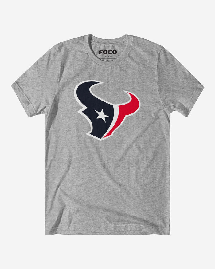 Houston Texans Primary Logo T-Shirt FOCO Athletic Heather S - FOCO.com