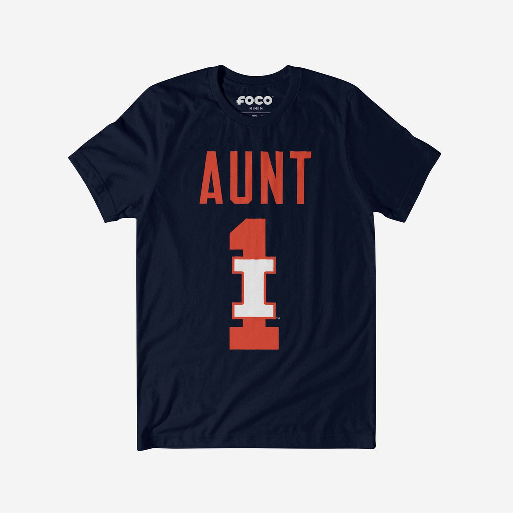 Illinois Fighting Illini Number 1 Aunt T-Shirt FOCO S - FOCO.com