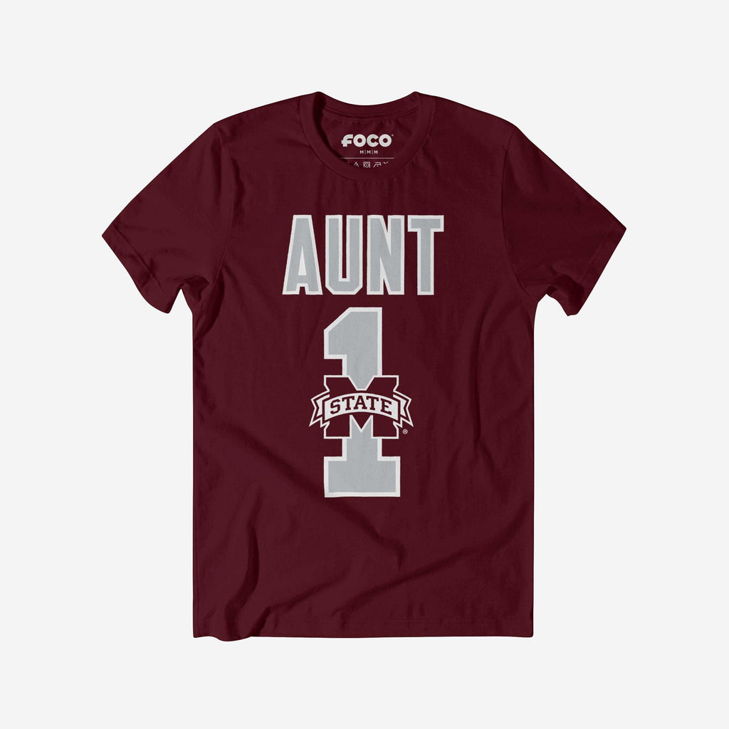 Mississippi State Bulldogs Number 1 Aunt T-Shirt FOCO S - FOCO.com