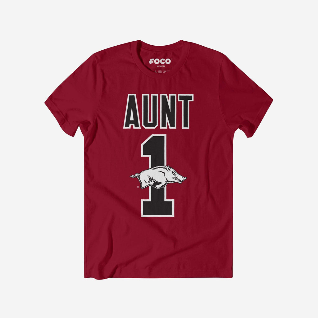 Arkansas Razorbacks Number 1 Aunt T-Shirt FOCO S - FOCO.com