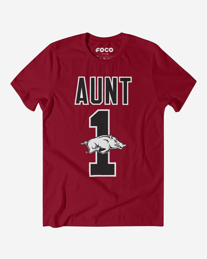 Arkansas Razorbacks Number 1 Aunt T-Shirt FOCO S - FOCO.com