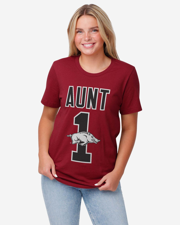 Arkansas Razorbacks Number 1 Aunt T-Shirt FOCO - FOCO.com