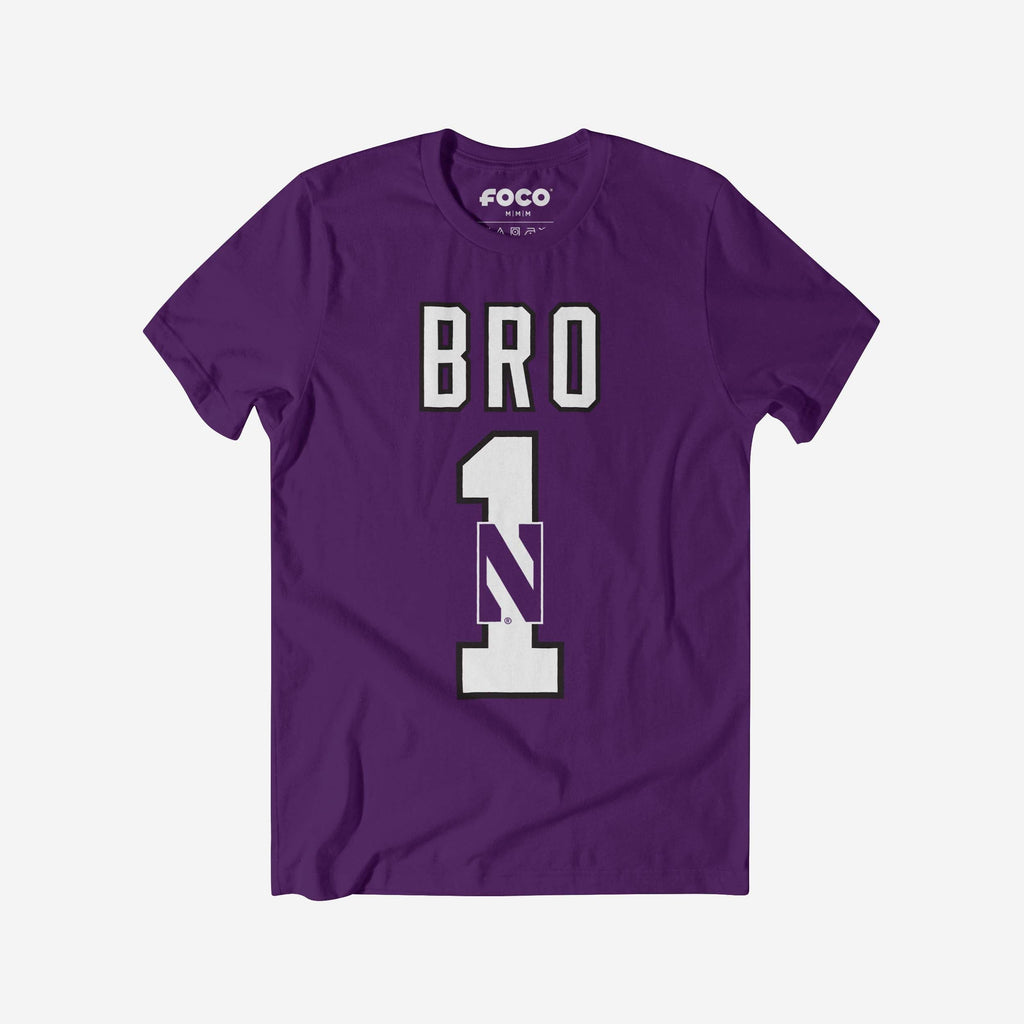 Northwestern Wildcats Number 1 Bro T-Shirt FOCO S - FOCO.com