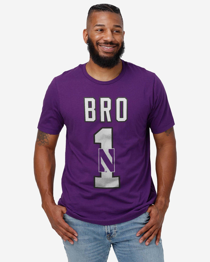 Northwestern Wildcats Number 1 Bro T-Shirt FOCO - FOCO.com