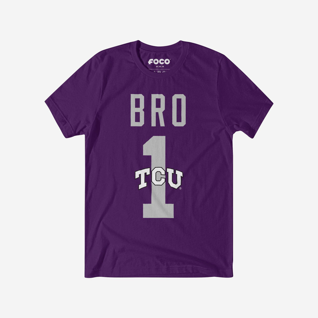 TCU Horned Frogs Number 1 Bro T-Shirt FOCO S - FOCO.com