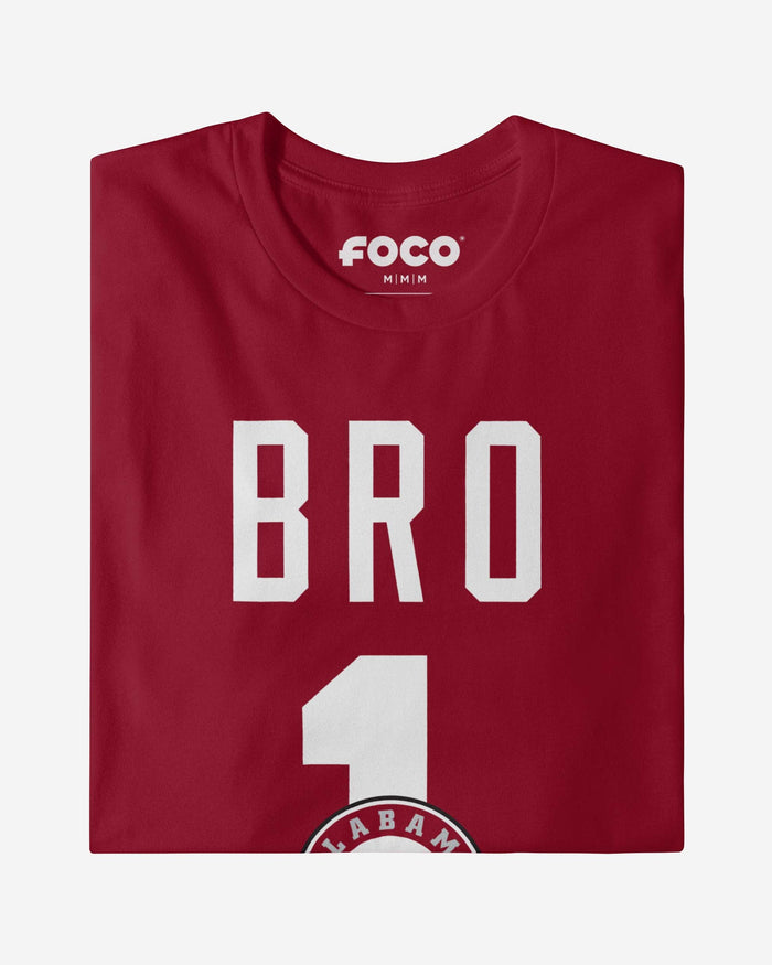 Alabama Crimson Tide Number 1 Bro T-Shirt FOCO - FOCO.com