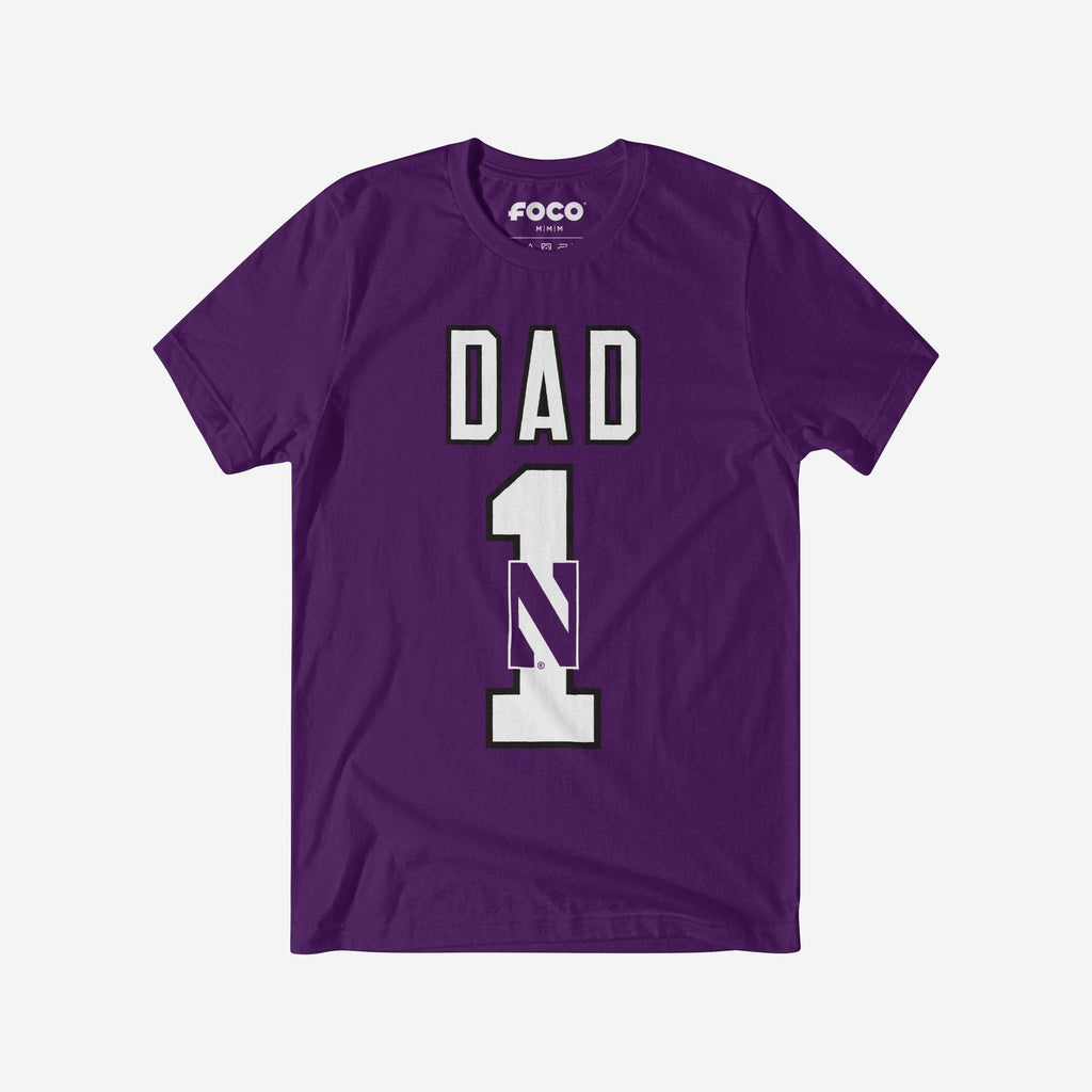 Northwestern Wildcats Number 1 Dad T-Shirt FOCO S - FOCO.com