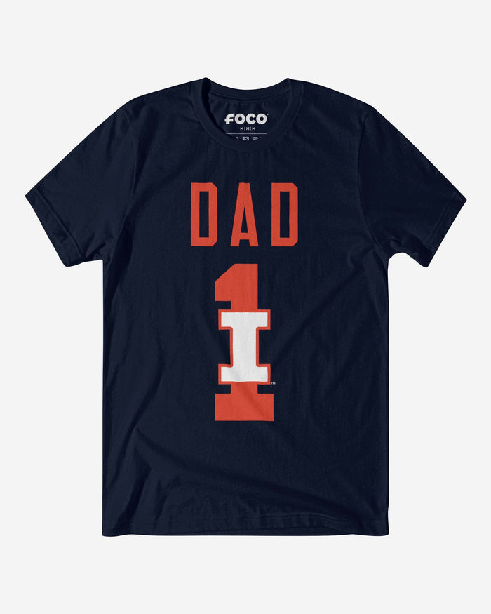 Illinois Fighting Illini Number 1 Dad T-Shirt FOCO S - FOCO.com