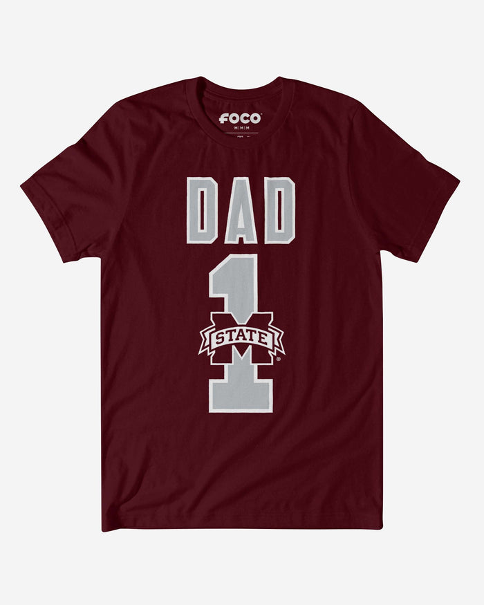 Mississippi State Bulldogs Number 1 Dad T-Shirt FOCO S - FOCO.com