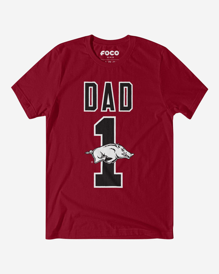 Arkansas Razorbacks Number 1 Dad T-Shirt FOCO S - FOCO.com