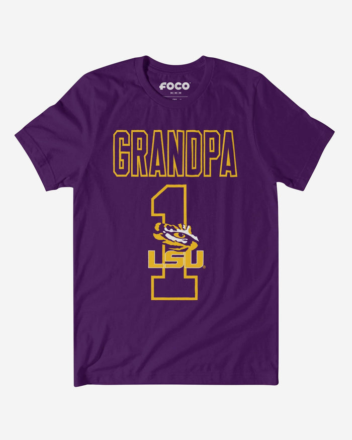 LSU Tigers Number 1 Grandpa T-Shirt FOCO S - FOCO.com