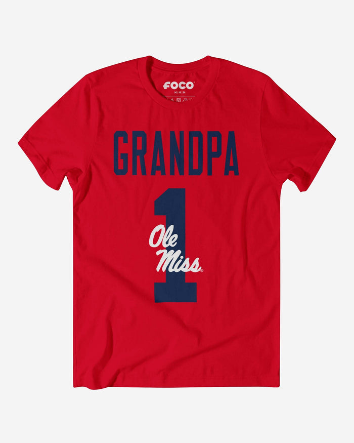 Ole Miss Rebels Number 1 Grandpa T-Shirt FOCO S - FOCO.com