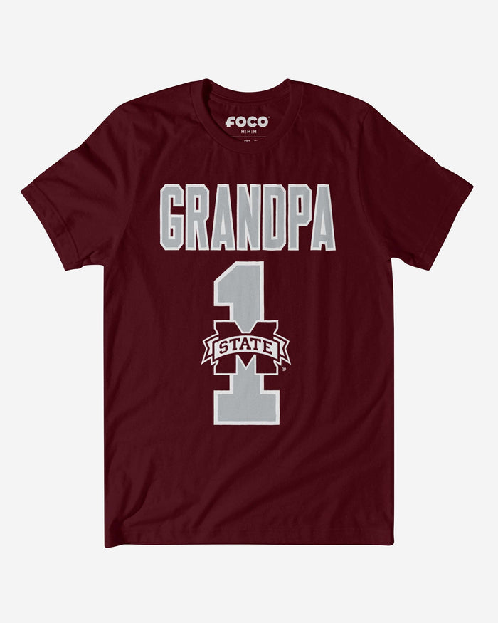 Mississippi State Bulldogs Number 1 Grandpa T-Shirt FOCO S - FOCO.com