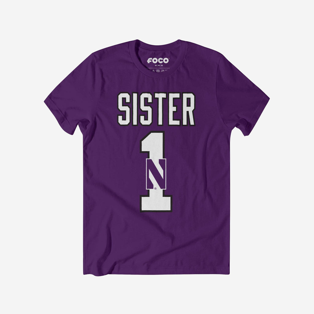 Northwestern Wildcats Number 1 Sister T-Shirt FOCO S - FOCO.com