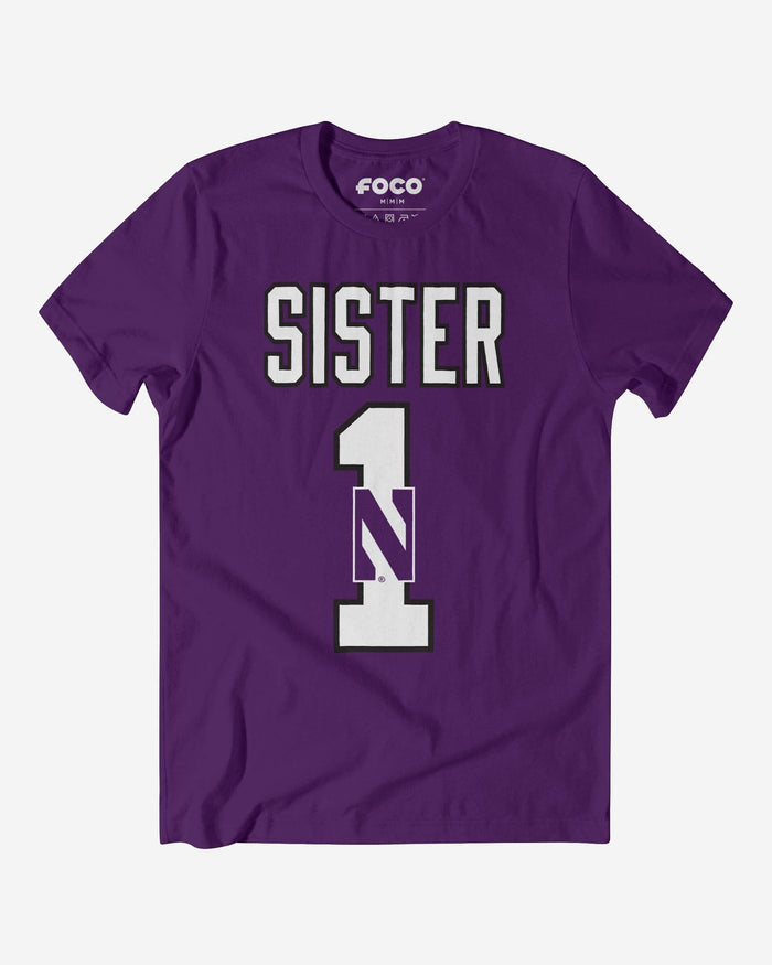 Northwestern Wildcats Number 1 Sister T-Shirt FOCO S - FOCO.com