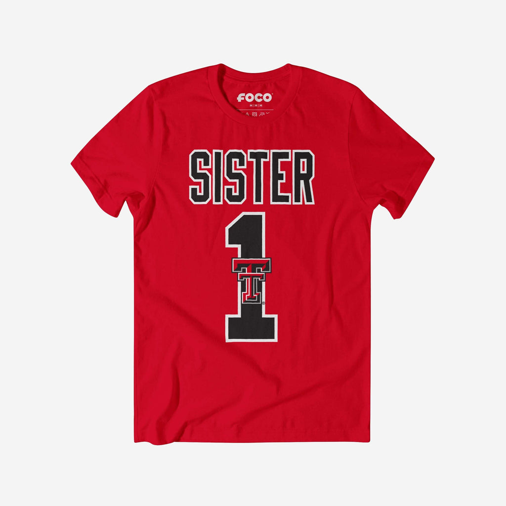 Texas Tech Red Raiders Number 1 Sister T-Shirt FOCO S - FOCO.com