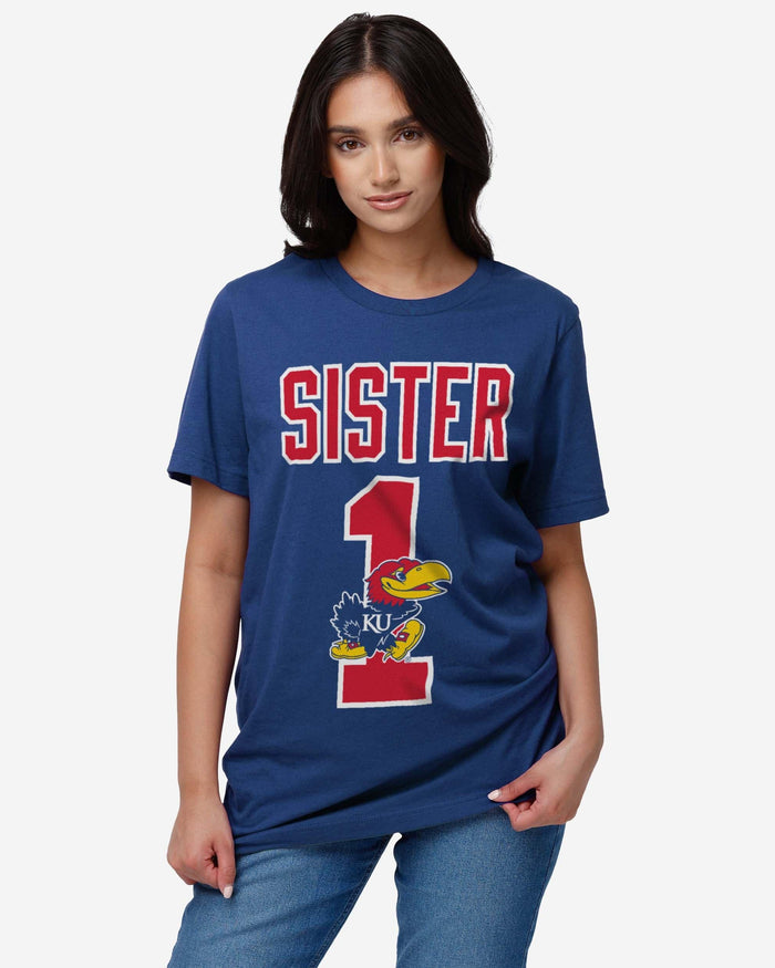 Kansas Jayhawks Number 1 Sister T-Shirt FOCO - FOCO.com