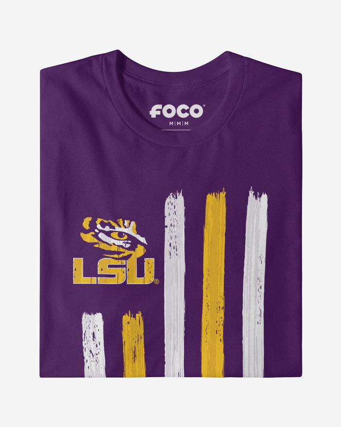 LSU Tigers Brushstroke Flag T-Shirt FOCO - FOCO.com