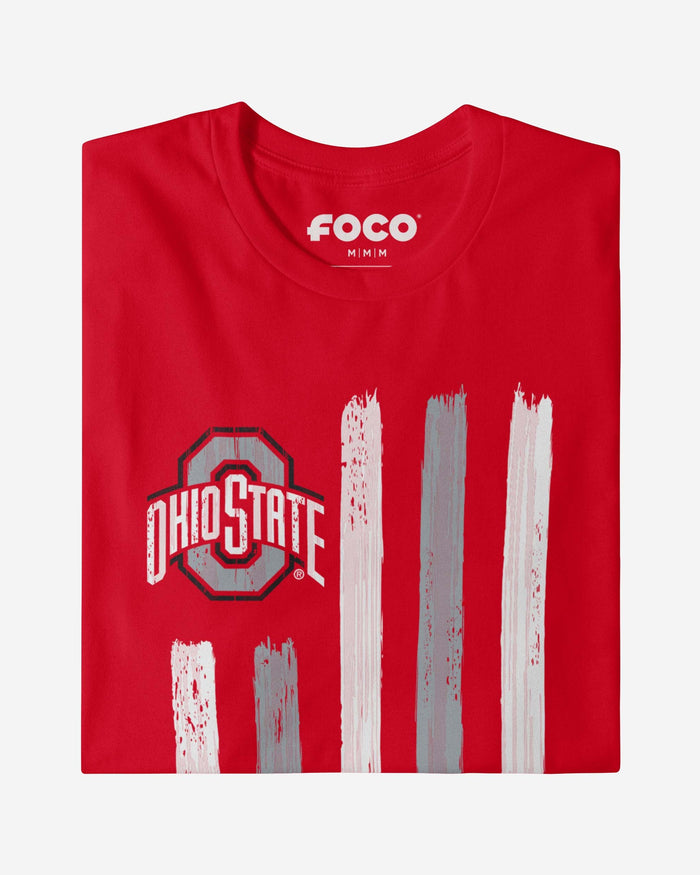 Ohio State Buckeyes Brushstroke Flag T-Shirt FOCO - FOCO.com