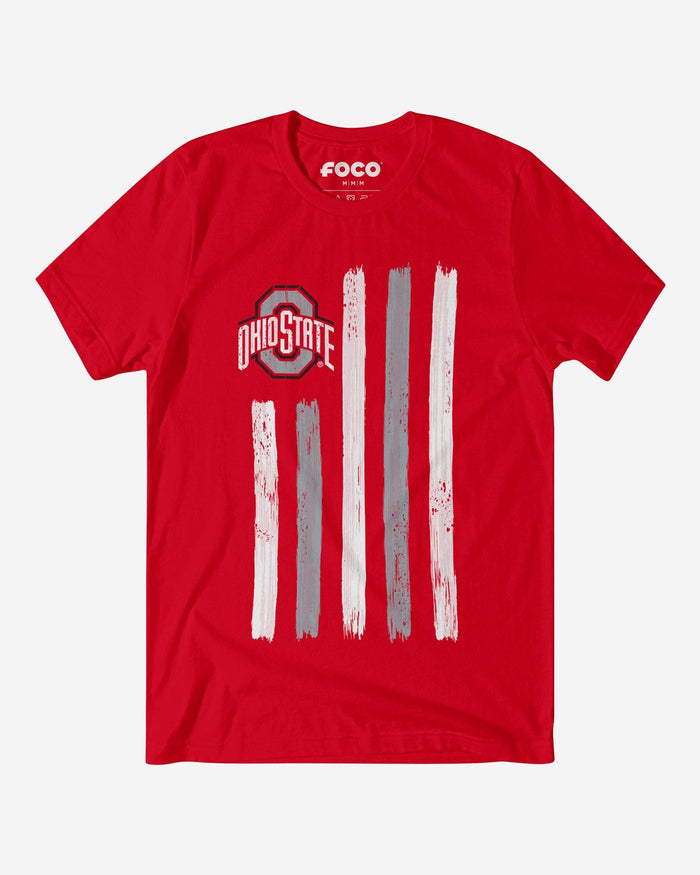 Ohio State Buckeyes Brushstroke Flag T-Shirt FOCO S - FOCO.com