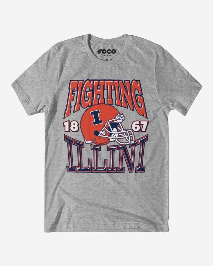 Illinois Fighting Illini Classic Team Helmet T-Shirt FOCO S - FOCO.com