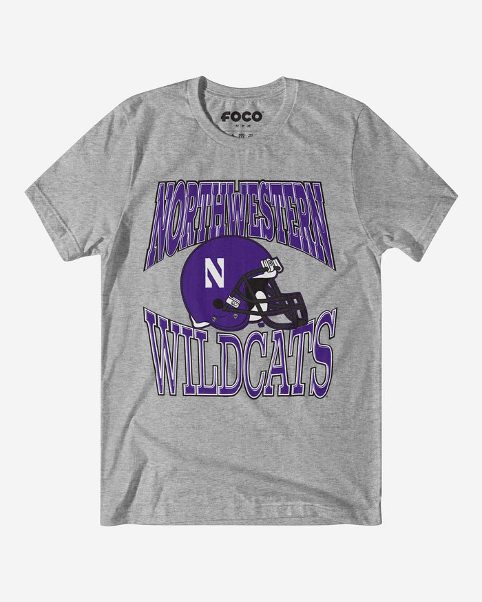 Northwestern Wildcats Classic Team Helmet T-Shirt FOCO S - FOCO.com