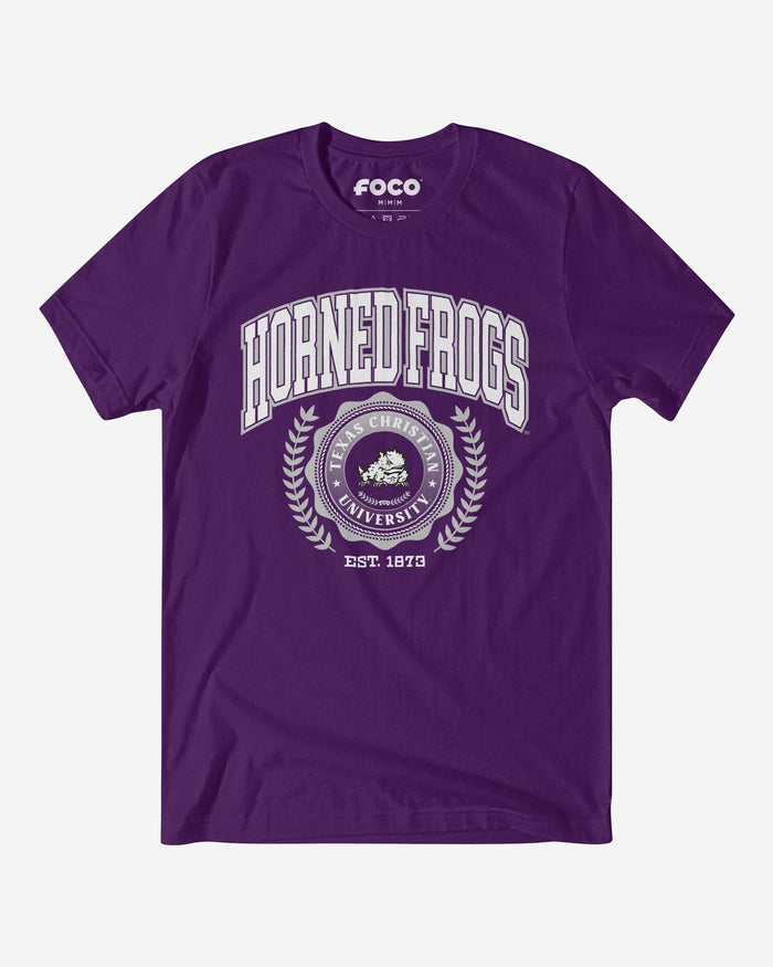 TCU Horned Frogs Team Crest T-Shirt FOCO Team Purple S - FOCO.com