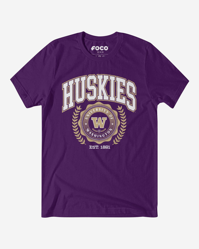 Washington Huskies Team Crest T-Shirt FOCO Team Purple S - FOCO.com