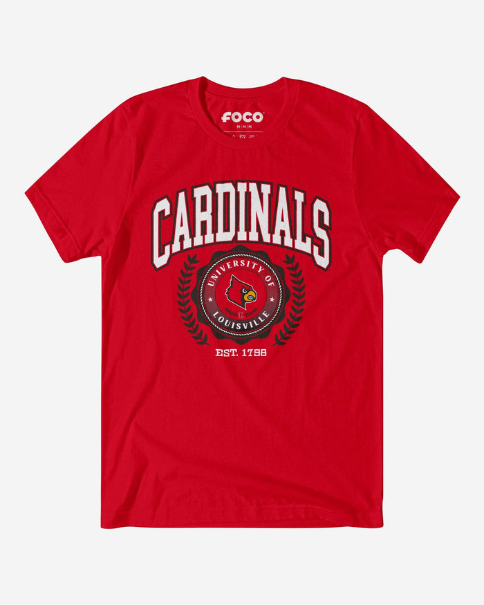 Louisville Cardinals Team Crest T-Shirt FOCO Red S - FOCO.com