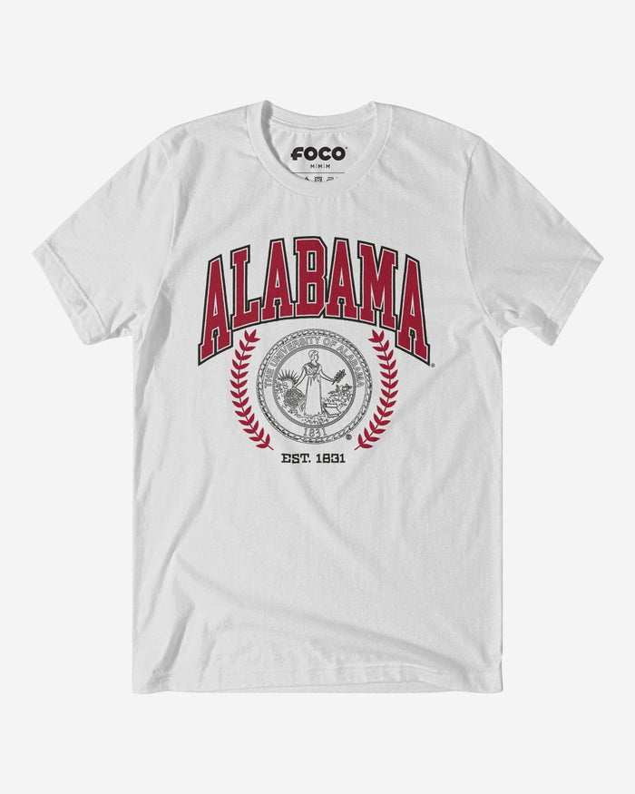 Alabama Crimson Tide Team Crest T-Shirt FOCO White S - FOCO.com