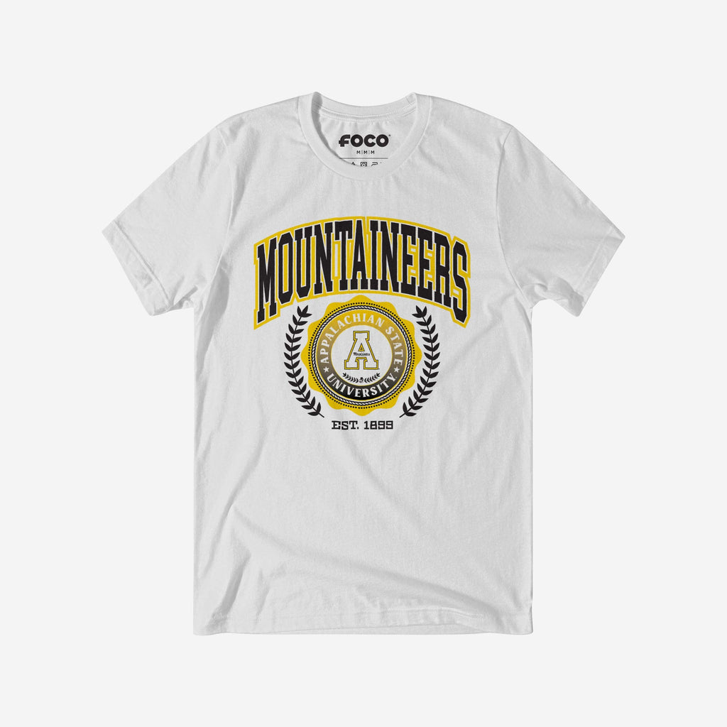 Appalachian State Mountaineers Team Crest T-Shirt FOCO White S - FOCO.com