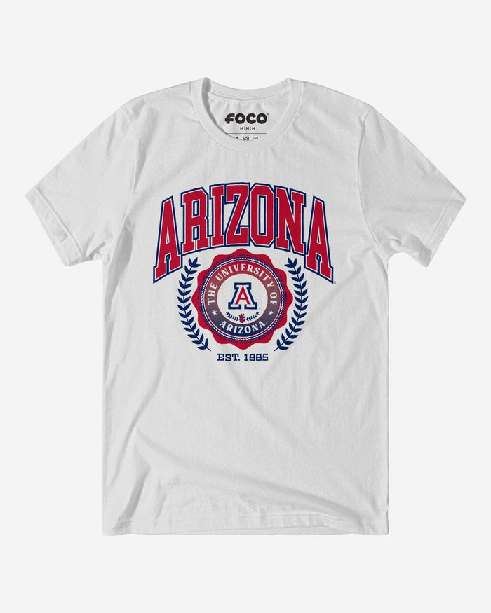 Arizona Wildcats Team Crest T-Shirt FOCO White S - FOCO.com