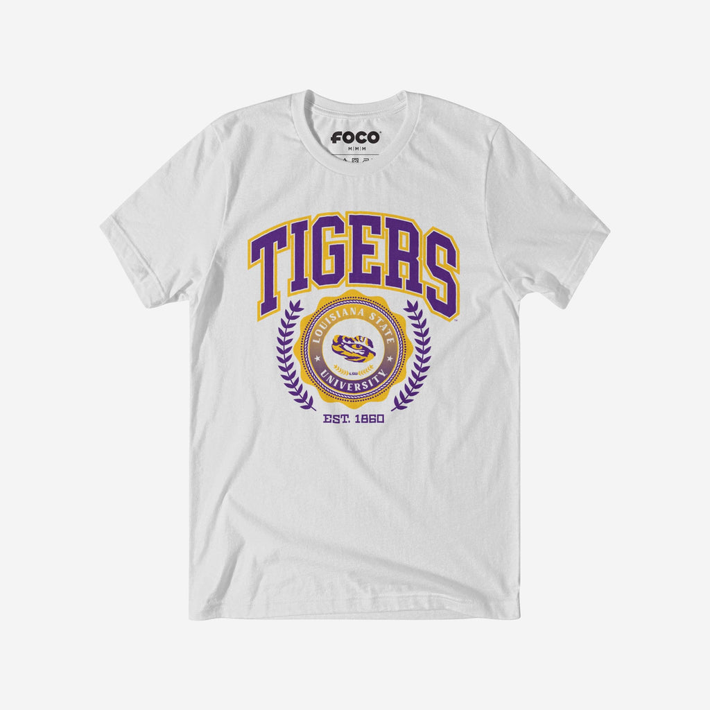 LSU Tigers Team Crest T-Shirt FOCO White S - FOCO.com