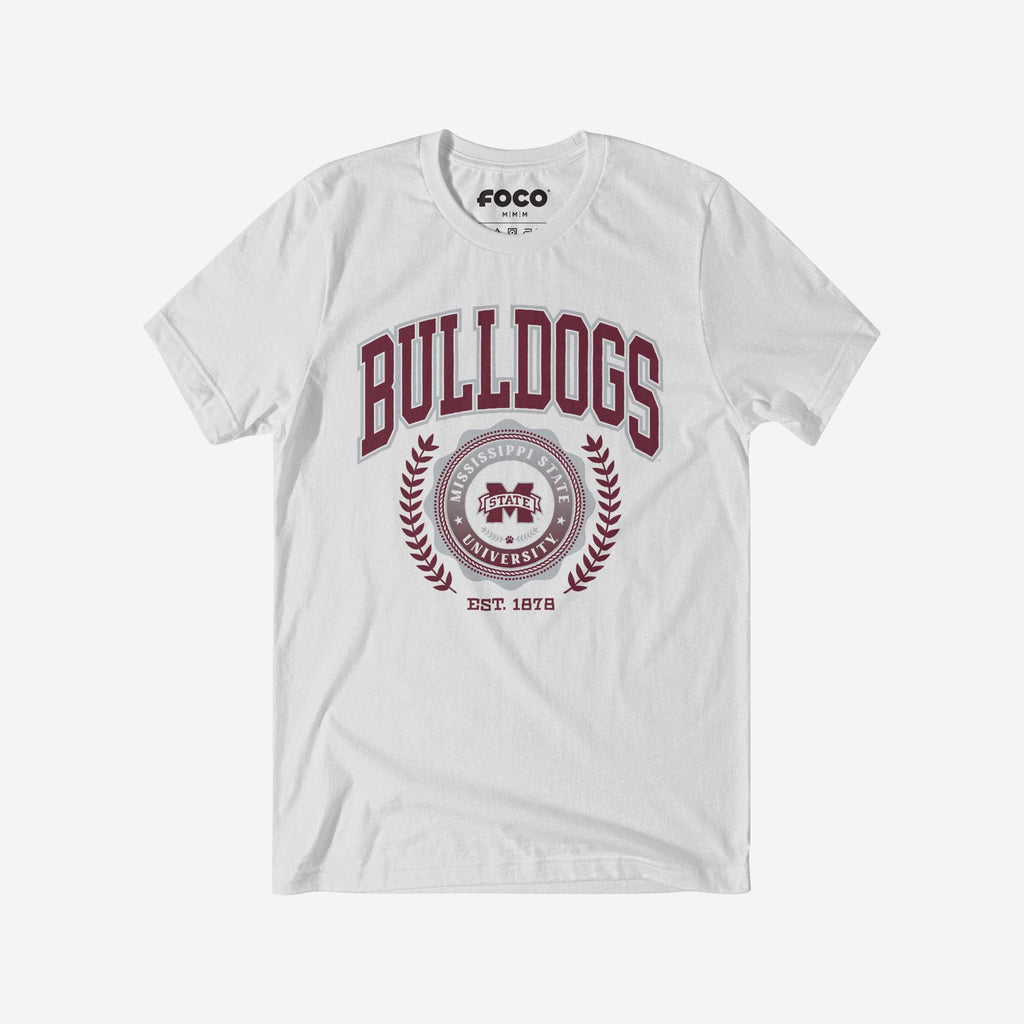 Mississippi State Bulldogs Team Crest T-Shirt FOCO White S - FOCO.com