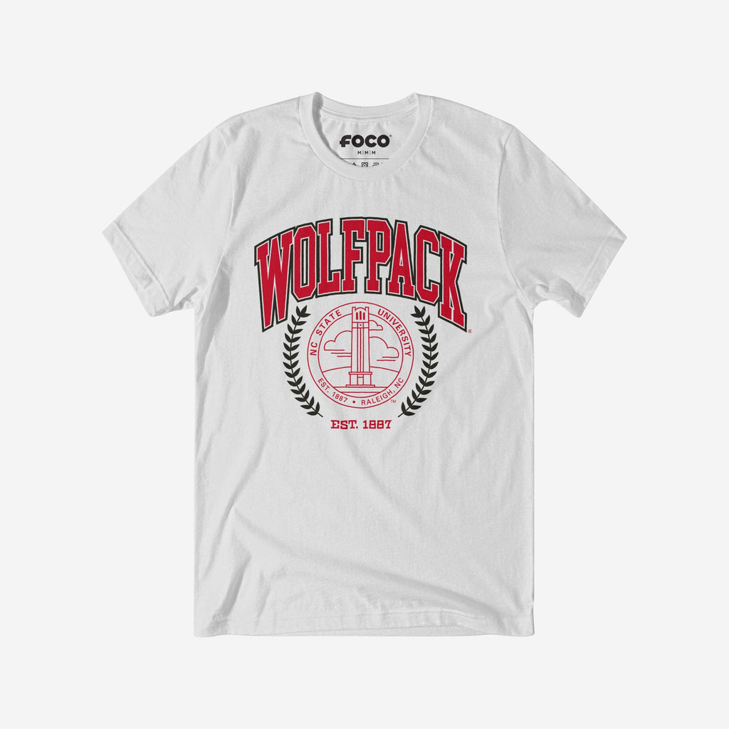 NC State Wolfpack Team Crest T-Shirt FOCO White S - FOCO.com