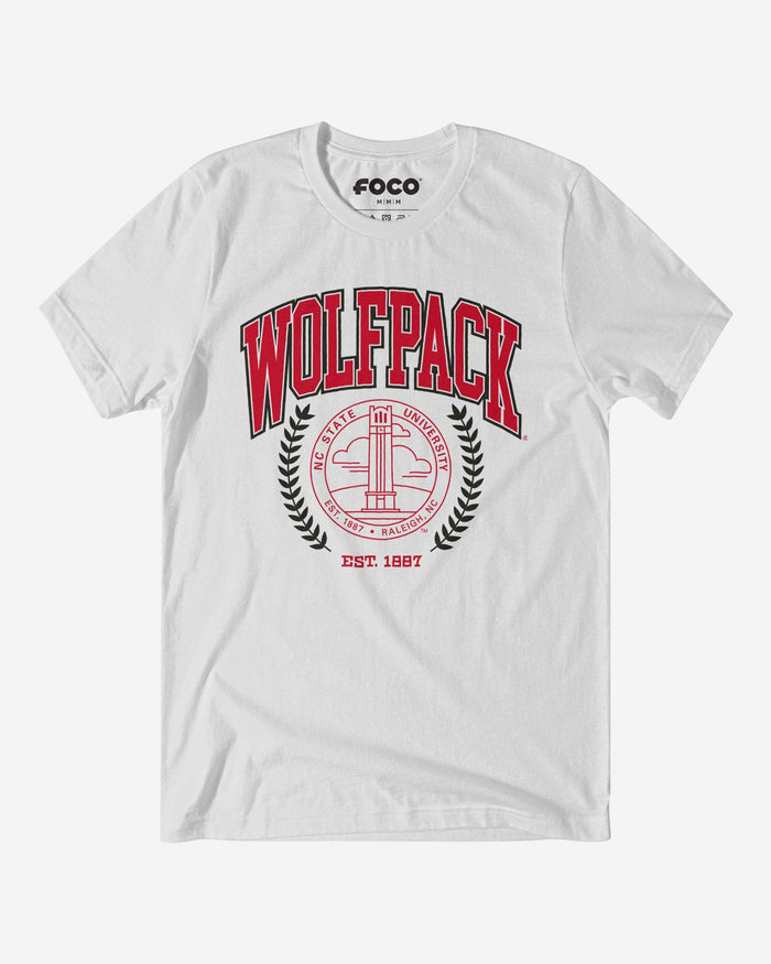 NC State Wolfpack Team Crest T-Shirt FOCO White S - FOCO.com