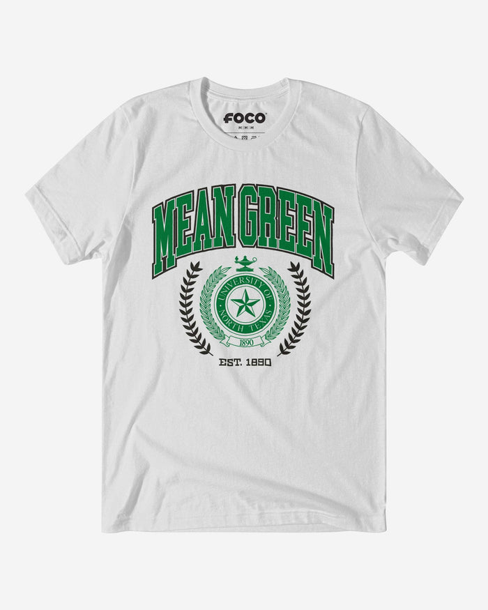 North Texas Mean Green Team Crest T-Shirt FOCO White S - FOCO.com