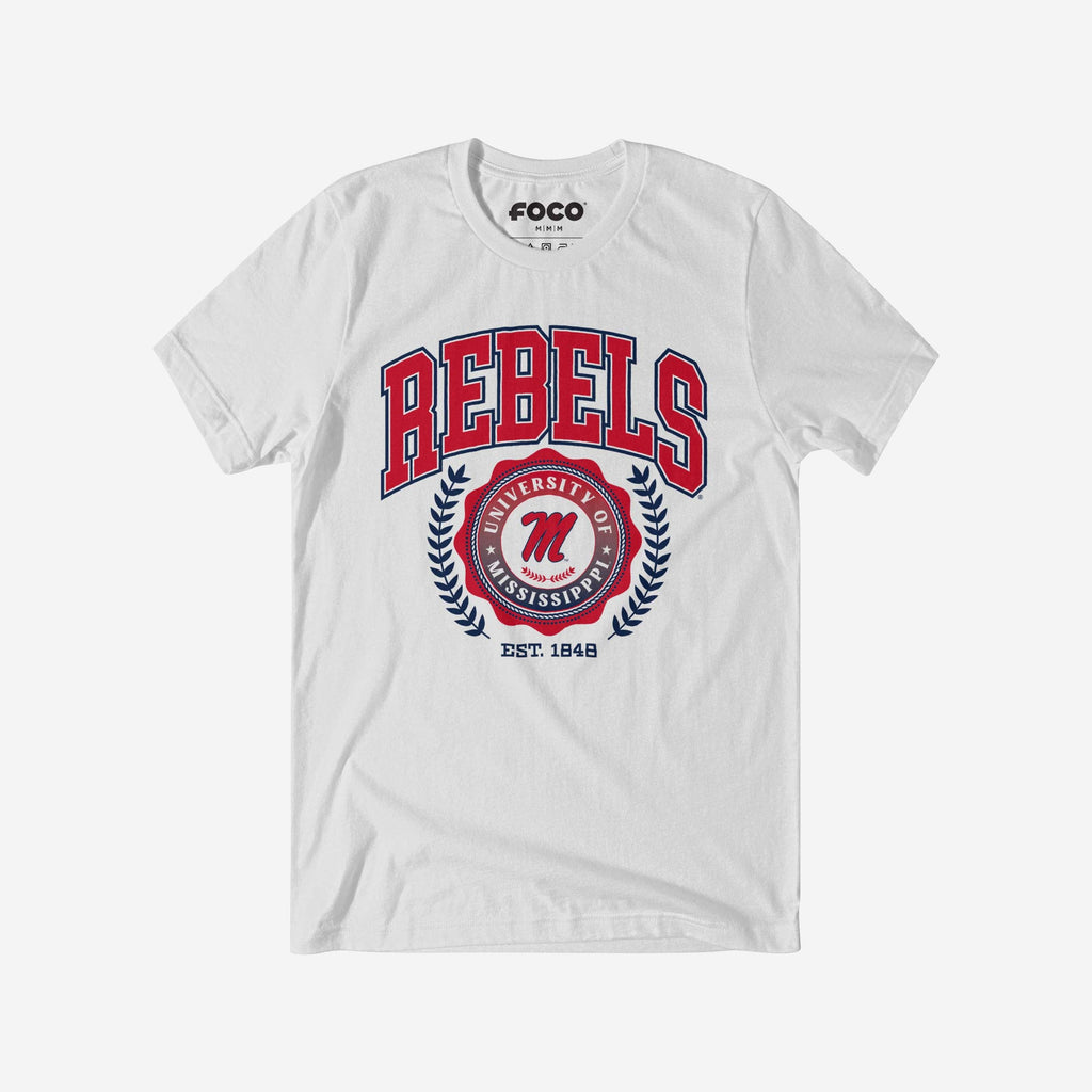 Ole Miss Rebels Team Crest T-Shirt FOCO White S - FOCO.com